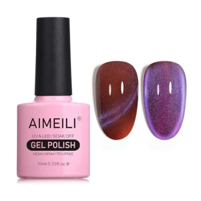 Afbeelding van AIMEILI 10 ml nagellak, magnetisch, gel, Cat&#039;s Eye UV, LED, manicure, pedicure, eenvoudig aan te brengen, 740