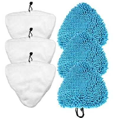 Afbeelding van TaylorHe Set van 6 universele reservepads voor stoommop (3 x koraal + 3 microvezel), herbruikbaar en wasbaar, compatibel met de meeste merken