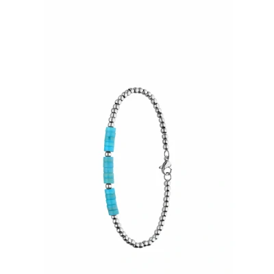 Afbeelding van Lucardi Dames Stalen Armband met turquoise Staal Zilverkleurig 20 cm