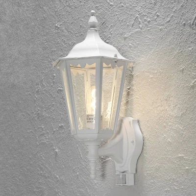 Afbeelding van Buitenwandlamp Firenze, sensor, staand, wit