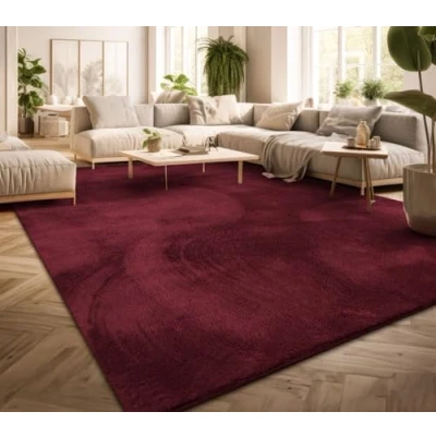 Afbeelding van TT Home Laagpolig woonkamertapijt, effen, modern design, wasbaar Rood, 120 x 170 cm