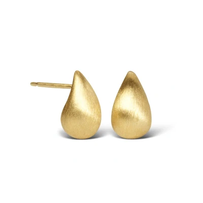 Afbeelding van Casa Jewelry dames Drop S Satin oorstekers verguld in de kleur Goud