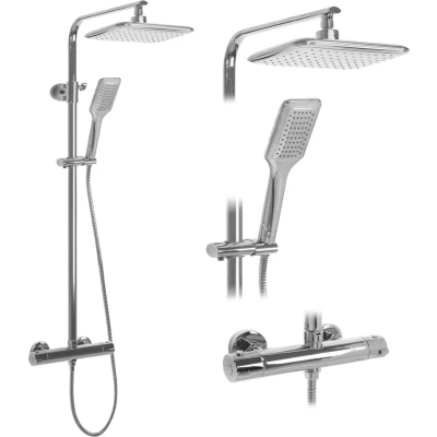 Afbeelding van REA Tom Thermostatische Douchekraan Opbouw Regendouche 25 cm Chroom