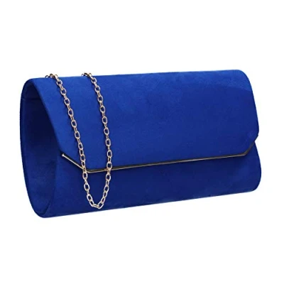 Afbeelding van SwankySwans Anny Damestas met flap, suède, één maat, Navy Blauw, Eén maat