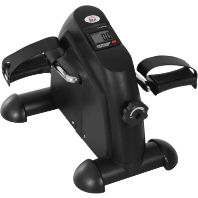 Afbeelding van HOMCOM Mini hometrainer met lcd display, gietijzer, 35 x 40 31 cm, zwart