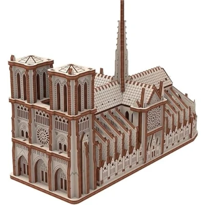Afbeelding van Mr. Playwood Notre Dame Cathedral 3D houten puzzel Bouwpakket hout DIY Knutselen Miniatuur 148 onderdelen
