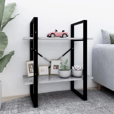 Afbeelding van Boekenkast met 2 schappen 60x30x70 cm spaanplaat betongrijs