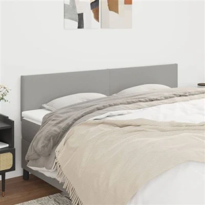 Afbeelding van Hoofdborden 2 st 100 x 5 78/88 cm stof lichtgrijs