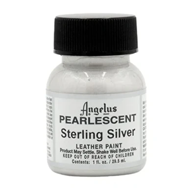 Afbeelding van Angelus Leather Acrylic Paint textielverf voor leren stoffen acrylbasis 29,5ml Parelmoer Zilver