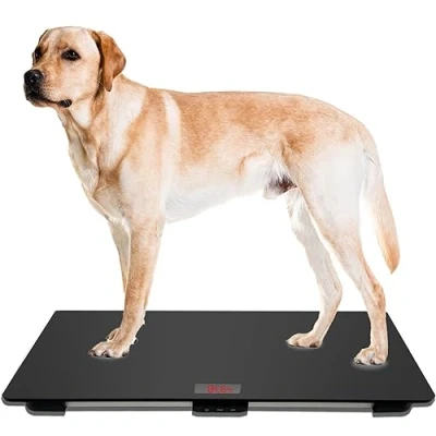 Afbeelding van MINDPET MED Dierenartsweegschaal voor grote honden, met antislipmat, draagvermogen tot 100 kg, tare/standaard, 80 x 50 cm, maat L, zwart