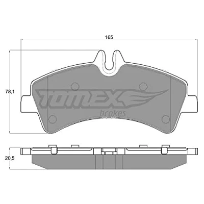 Afbeelding van TOMEX brakes TX 14 26 Remblokkenset Achteras Geschikt voor slijtage waarschuwingscontact VOLKSWAGEN: Crafter 30 35 Minibus, 50 Van
