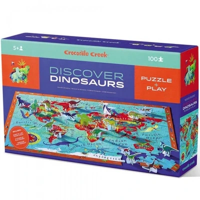 Afbeelding van Crocodile Creek Ontdek &amp; Puzzel Dinosaurussen 100 stukjes