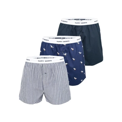 Afbeelding van Happy Shorts 3 PACK Boxershorts, Heren, Maat: Small, Möwe mix