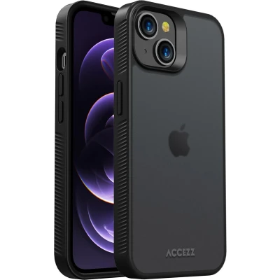 Afbeelding van Accezz Hoesje Geschikt voor iPhone 14 Rugged Frosted Backcover Zwart