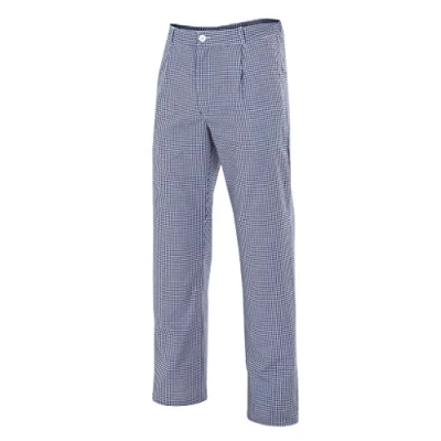 Afbeelding van VELILLA 351 keukenbroek geruit Marineblauw maat 42 42,