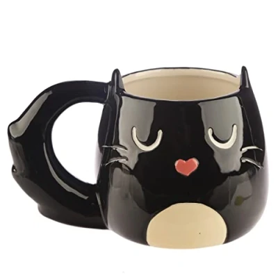 Afbeelding van Puckator Mok / Beker Feline Fine Black Cat Shaped Keramiek