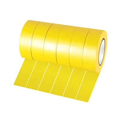 Afbeelding van Xrkuu 6 rollen geel elektrisch plakband 18 mm x 10 m PVC waterdicht sterk voor draadprojecten, isolatie en reparatie van gebroken draden