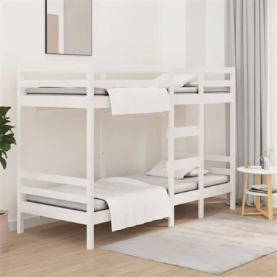 Afbeelding van vidaXL Stapelbed 90x190 cm massief grenenhout wit