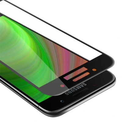 Afbeelding van Cadorabo Screenprotector geschikt voor Samsung Galaxy A5 2017 Volledig scherm pantserfolie Beschermfolie in TRANSPARANT met ZWART Gehard (Tempered) display beschermglas 9H hardheid 3D Touch