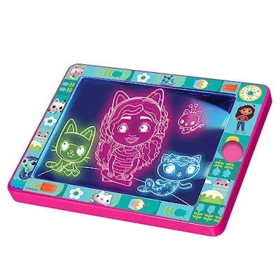 Afbeelding van Cefa Toys Gabby Magisch lichtbord met draagbaar lichtbord, 8 kleurrijke lichten en 2 uitwisbare markers, geschikt voor kinderen vanaf 5 jaar