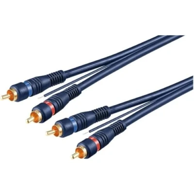 Afbeelding van Tulp stereo audio kabel met remote draad verguld / koper 5 meter