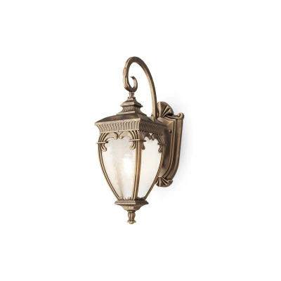 Afbeelding van Maytoni Outdoor Wandlamp Fleur Zwart met goud Ø26