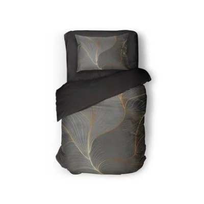Afbeelding van Eleganzzz Dekbedovertrek Lush Gold Grey 140x200/220cm Micropercal Eenpersoons Dekbedovertrekken