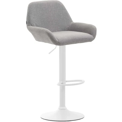 Afbeelding van Barkruk Mysen Stof Wit Frame Grijs