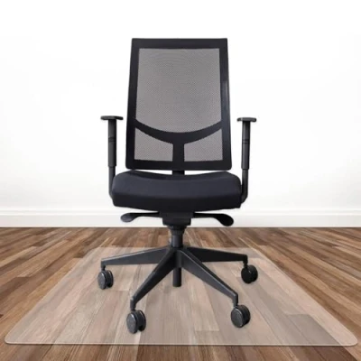 Afbeelding van Mob Vloerbeschermingsmat, krasbestendig, antislip, melkachtig wit, vloerbescherming, bureaustoelmat, beschermende mat voor laminaat, parket, harde vloeren (90 x 90 cm)