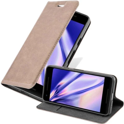 Afbeelding van Cadorabo Hoesje geschikt voor Google PIXEL 2 XL in KOFFIE BRUIN Beschermhoes met magnetische sluiting, standfunctie en kaartvakje Book Case Cover Etui