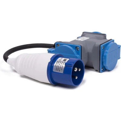 Afbeelding van Benson CEE Stekker Verloop Contra 3 Weg 230 Volt Stekkerdoos