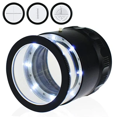 Afbeelding van Vergrootglas x10, 8 leds, 4 glazen, juweliersvergrootglas met 25 mm gezichtsveld