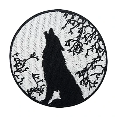 Afbeelding van Finally Home Schreeuwende wolf opstrijkbare patch Biker patches, voor motorjas