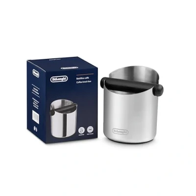 Image de De&#039;Longhi Coffee Knock Box DLSC084, Boîte à Café, Acier Inoxydable, Base en Caoutchouc Antidérapant, Barre Amovible, Corps Solide et Stable, Facile Nettoyer