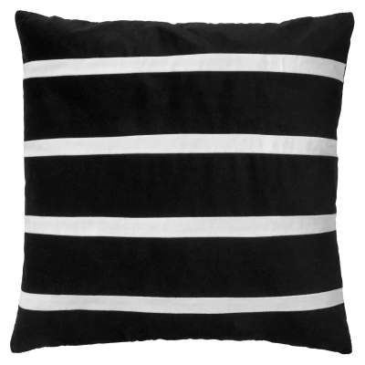 Afbeelding van Dutch Decor PEMM Kussenhoes velvet 45x45 cm raven zwart witte streepjes