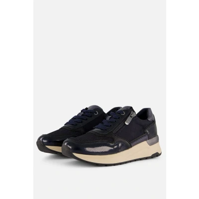 Afbeelding van Marco Tozzi Sneakers laag, Dames, Maat: 40, Dk navy comb Kunststof