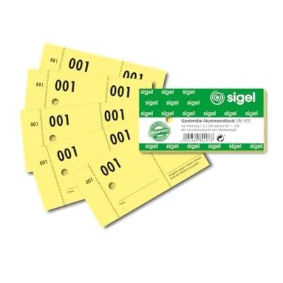 Afbeelding van SIGEL GN500 garderobenummers 1 tot 500 10,5 x 5 cm, stuks