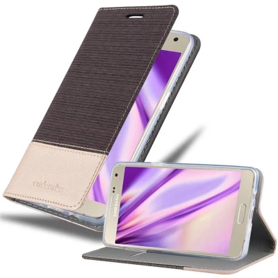 Afbeelding van Cadorabo Hoesje geschikt voor Samsung Galaxy A5 2015 in ANTRACIET GOUD Beschermhoes met magnetische sluiting, standfunctie en kaartvakje Book Case Cover Etui