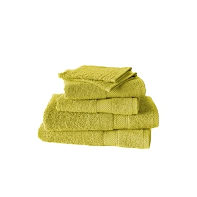 Afbeelding van De Witte Lietaer H�l�ne � Washandjes, badhanddoeken &amp; douchelakens Groen/geel Set van 6