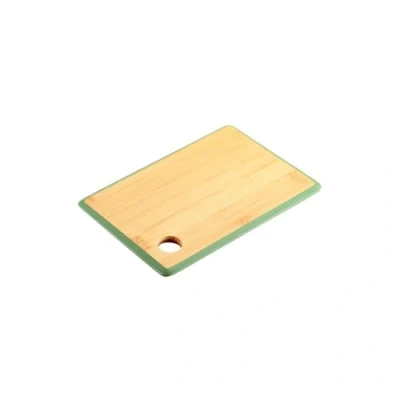 Afbeelding van Kesper Keuken voedsel bereiden snijplank 23 x 15 cm bamboe hout groene rand luxe versie