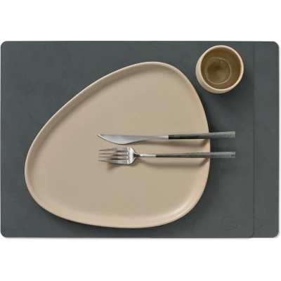 Afbeelding van LIND DNA Placemats Nupo Leer Anthracite 45 x 35 cm 2 Stuks