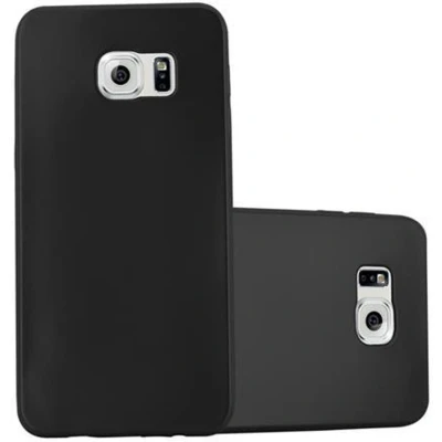 Afbeelding van Cadorabo Hoesje geschikt voor Samsung Galaxy S6 EDGE in METALLIC ZWART Beschermhoes gemaakt van flexibel TPU silicone Case Cover