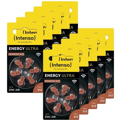 Afbeelding van Intenso Batterij voor hoortoestel PR41 312 1.45 V 60 stuk(s) 148 mAh Zink lucht 7504436MP