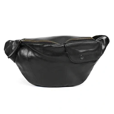 Afbeelding van Bear Design Cow Lavato Matt Leren Heuptas / Festivaltasje Bumbag Zwart
