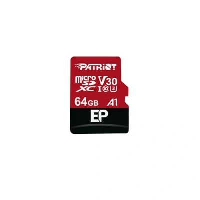 Image de Patriot EP Series Carte mémoire flash (adaptateur microSDXC vers SD inclus(e)) 64 Go A1 / Video Class V30 UHS I U3 Class10