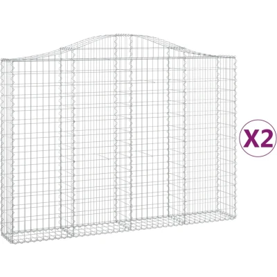 Afbeelding van VidaXL Schanskorven 2 st gewelfd 200x30x140/160 cm ijzer
