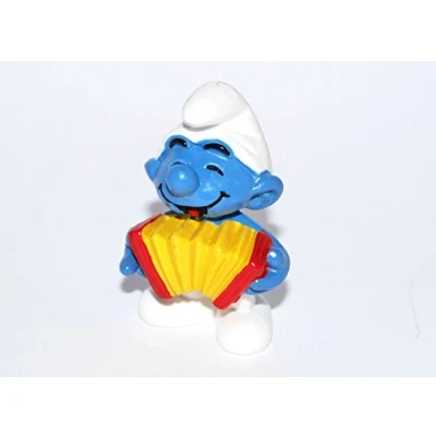Afbeelding van Smurf muzikant Speelfiguurtje Poppetje Schleich met accordeon 5 cm De Smurfen