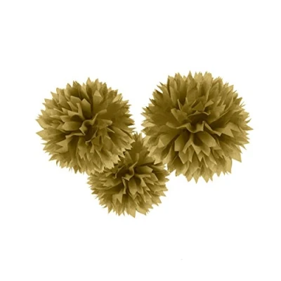 Afbeelding van Amscan Pompoms Feestdecoratie 40,6 Cm 3 Stuks Goud