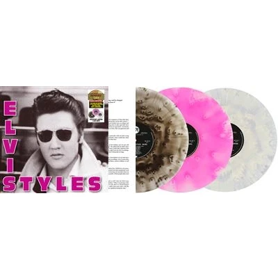 Image de Elvis Styles Vinyle Effet Nuage Rose Néon, Noir et Blanc
