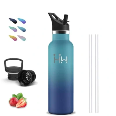 Afbeelding van 500 ml thermosfles, BPA vrij, waterfles met rietje, lekvrij, roestvrijstalen fles, metalen Doble Aislamiento, thermosflessen voor scholen, kantoren, camping